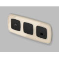 MO812005 Комплект механизма компьютерной розетки RJ-45 экранированной с автоматической защитной шторкой OMEGA Черный матовый QUANT OP8120, VM185 AMBRELLA VOLT