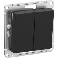 ATLASDESIGN AQUA 2-клавишный ВЫКЛЮЧАТЕЛЬ, IP44, сх.5, 10АХ, механизм, КАРБОН ATN441051
