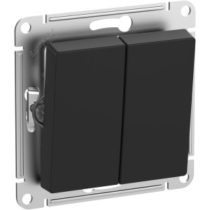 ATLASDESIGN AQUA 2-клавишный ВЫКЛЮЧАТЕЛЬ, IP44, сх.5, 10АХ, механизм, КАРБОН ATN441051