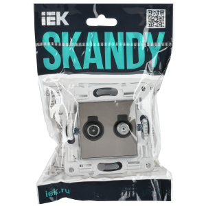 SKANDY Розетка двойная TV+SAT SK-A13N металл никель IEK
