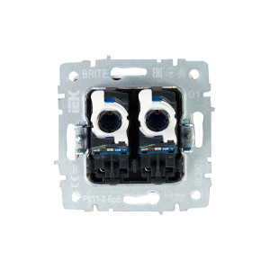 BRITE Розетка компьютерная двойная RJ45 кат.6 РК11-2-БрБ белый IEK