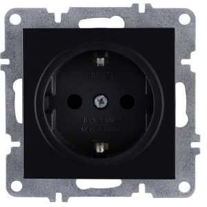 Arvia Electric, L/K Механизм, Розетка с заземлением, (черный)