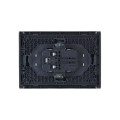 FORTEPIANO Розетка 2-местная без заземления с защитными шторками безвинтовое крепление 10А FP525 сталь IEK