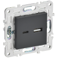 SKANDY Розетка USB A+C 18Вт SK-R13T титан IEK