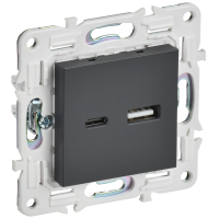 SKANDY Розетка USB A+C 18Вт SK-R13T титан IEK
