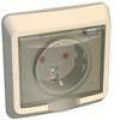 ЭТЮД IP44 С/У РОЗЕТКА с заземлением со шторками, 16А, 250B, КРЕМОВЫЙ PC16-044K