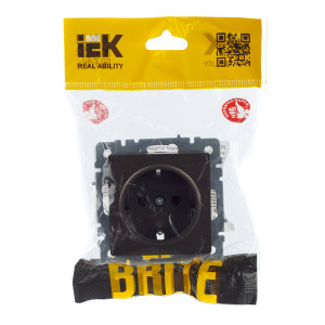 BRITE Розетка 1-местная с заземлением без защитных шторок 16А РС11-1-0-БрТБ темная бронза IEK