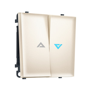MS244460 Комплект механизма 2-кл выключателя с самовозвратом с подсветкой 10000K SIGMA Жемчужно-кремовый QUANT PRO (SP2444, PR129, G17B)