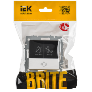 BRITE Кнопка звонка с индикацией для отелей 10А ВС10-1-9-БрАБ арктический белый IEK