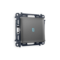 MA652040 Комплект механизма 1-кл проходного выключателя с подсветкой 10000K ALFA Антрацит серый QUANT (AP6520, VM105, G29B) AMBRELLA VOLT