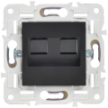 SKANDY Розетка компьютерная двойная RJ45 кат.5E SK-K03Bl черный IEK