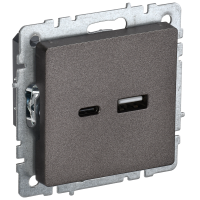 BRITE Розетка USB A+C 18Вт РЮ11-1-БрТБ темная бронза IEK