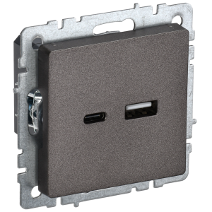 BRITE Розетка USB A+C 18Вт РЮ11-1-БрТБ темная бронза IEK