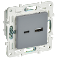 SKANDY Розетка USB A+C 18Вт SK-R13Gr серый IEK