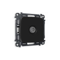MO813030 Комплект механизма TV розетки проходной OMEGA Черный матовый 5-1000 MHz 4dB QUANT OP8130, VM211 AMBRELLA VOLT