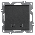 Arvia Electric, L/K Механизм, Выключатель двухклавишный с подсветкой, (графит)