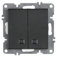 Arvia Electric, L/K Механизм, Выключатель двухклавишный с подсветкой, (графит)