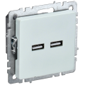 BRITE Розетка USB A+A 5В 3,1А РЮ10-1-БрЖ жемчуг IEK