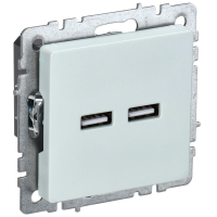 BRITE Розетка USB A+A 5В 3,1А РЮ10-1-БрЖ жемчуг IEK