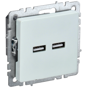 BRITE Розетка USB A+A 5В 3,1А РЮ10-1-БрЖ жемчуг IEK