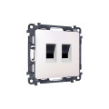MA212110 Комплект механизма компьютерной двойной розетки RJ-45 с автоматической защитной шторкой ALFA Жемчуг QUANT (AP2121, VM189) AMBRELLA VOLT