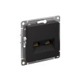 ATLASDESIGN РОЗЕТКА двойная компьютерная RJ45+RJ45 кат. 6А, механизм, КАРБОН ATN001088