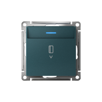 ATLASDESIGN ВЫКЛЮЧАТЕЛЬ карточный с подсветкой, 10А, без задержки отключения, механизм, ИЗУМРУД ATN000814