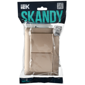 SKANDY Розетка 2-местная и крышкой 16А в сборе IP44 SK-R12Sa песочный IEK
