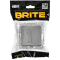 BRITE Выключатель 2-клавишный перекрестный 10А ВС10-2-3-БрС сталь IEK