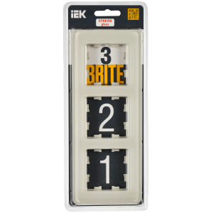 BRITE Рамка 3-местная РУ-3-2-Бр стекло песчаный RE IEK
