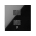 Simon 100 Черный глянец Накладка розетки 2xRJ45
