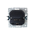 BRITE Розетка 1-местная с заземлением с защитными шторками 16А с USB AC 18Вт РЮш11-1-БрМ маренго IEK