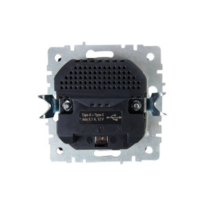 BRITE Розетка 1-местная с заземлением с защитными шторками 16А с USB AC 18Вт РЮш11-1-БрМ маренго IEK