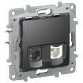 IEKETIKA Розетка двойная RJ11+RJ45 кат.5E UTP 6726521 антрацит IEK