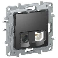 IEKETIKA Розетка двойная RJ11+RJ45 кат.5E UTP 6726521 антрацит IEK