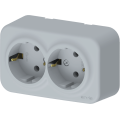 Arvia Electric, Aria, Розетка с заземлением двойная, IP-20 (серый)