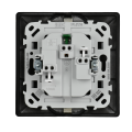 FLITE Розетка 2-местная с заземлением без защитных шторок безвинтовое крепление 16А в сборе РС12-1-К-ФлЧ черный IEK