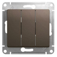 Выключатель 3-кл. СП Glossa 10А IP20 (сх. 1+1+1) 10AX механизм шоколад. SE GSL000831