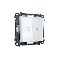 MA124020 Комплект механизма 2-кл выключателя с подсветкой 10000K ALFA Белый матовый QUANT AP1240, VM115, G17B AMBRELLA VOLT