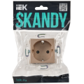 SKANDY Розетка с заземлением с защитными шторками 16А безвинтовое крепление SK-R06Sa песочный IEK