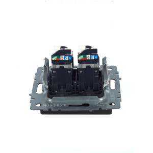 BRITE Розетка компьютерная двойная RJ45 кат.5E РК10-2-БрТБ темная бронза IEK