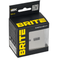 BRITE Розетка USB A+C 18Вт РЮ11-1-БрГН металл хром/никель IEK