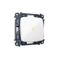 MO102010 Комплект механизма 1-кл выключателя с подсветкой 3200K OMEGA Белый глянец QUANT OP1020, VM101, G11Y AMBRELLA VOLT