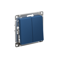 ATLASDESIGN 2-клавишный ВЫКЛЮЧАТЕЛЬ, сх.5, 10АХ, мех., быстрозажим. клем., АКВАМАРИН ATN001151S