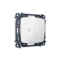 MO104035 Комплект механизма 2-кл проходного выключателя с подсветкой 5600K OMEGA Белый глянец QUANT OP1040, VM120, G25W AMBRELLA VOLT