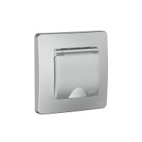 BLANCA С/У IP44 РОЗЕТКА с заземлением со шторками, с крышкой, 16А, 250В, АЛЮМИНИЙ BLNRS441113