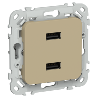 FLITE Розетка USB A+A 3,1А РЮ-2-ФлХ хаки IEK