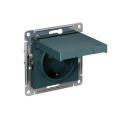 ATLASDESIGN РОЗЕТКА с заземлением со шторками с крышкой,16А,IP20, мех.,быстрозажим. клем., ИЗУМРУД ATN000846S