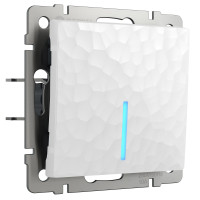 W1212101/ Выключатель одноклавишный проходной с подсветкой (hammer белый)