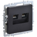 Розетка компьютерная двойн. СП RJ45 кат.5E BRITE РК10-2-БрЧ механизм черн. IEK BR-K20-1-K02
